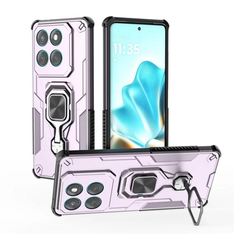 For Motorola Edge 60 Pro 5G WANLONFENG Metal Kickstand Phone Case with Screen Protector