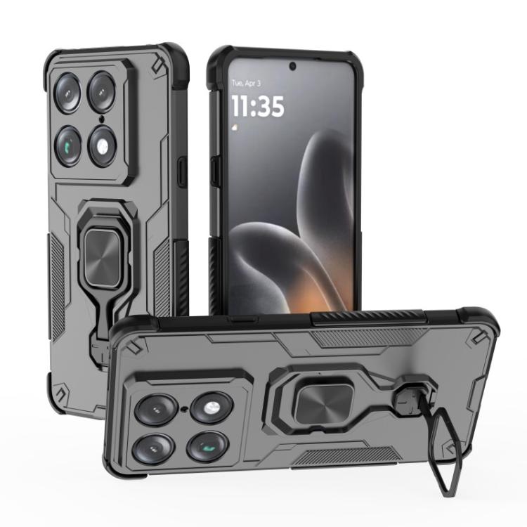 For Motorola Moto X70 Air Pro/Signature WANLONFENG Metal Kickstand Phone Case with Screen Protector