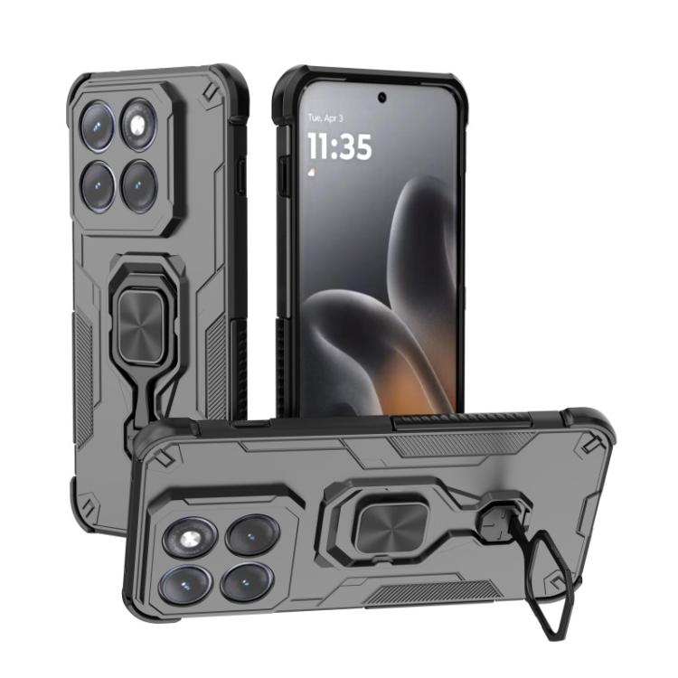 For Motorola Edge 70 Pro 5G WANLONFENG Metal Kickstand Phone Case with Screen Protector