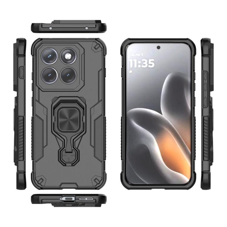 For Motorola Edge 70 Pro 5G WANLONFENG Metal Kickstand Phone Case with Screen Protector