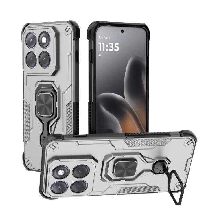 For Motorola Edge 70 Pro 5G WANLONFENG Metal Kickstand Phone Case with Screen Protector