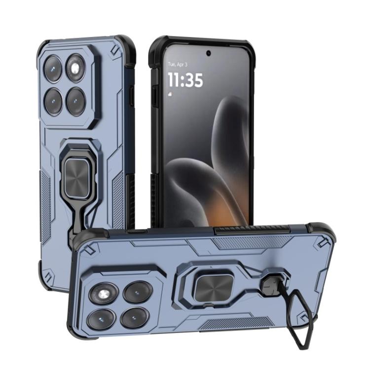 For Motorola Edge 70 Pro 5G WANLONFENG Metal Kickstand Phone Case with Screen Protector