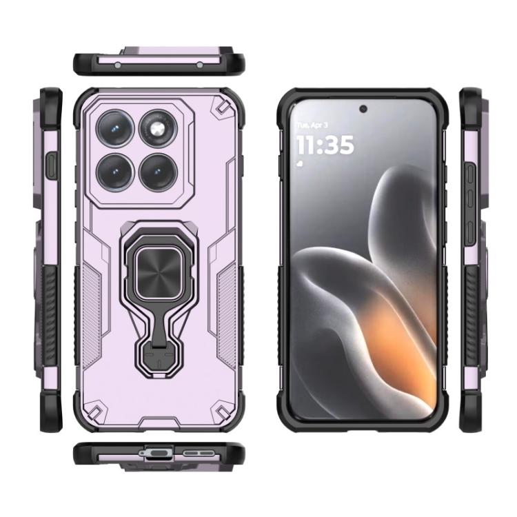For Motorola Edge 70 Pro 5G WANLONFENG Metal Kickstand Phone Case with Screen Protector