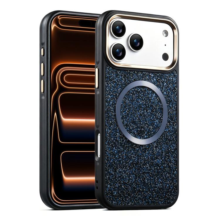 For iPhone 17 Pro Max Glitter Airbag Shockproof Magnetic Phone Case