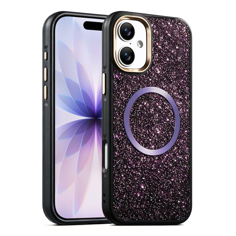 For iPhone 17 Glitter Airbag Shockproof Magnetic Phone Case