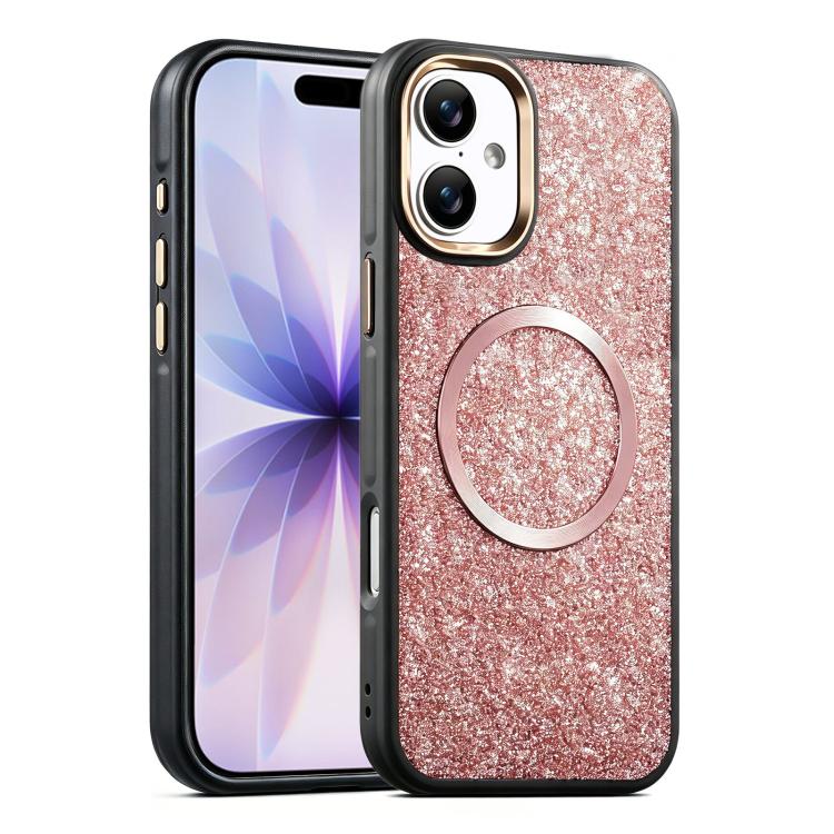 For iPhone 17 Glitter Airbag Shockproof Magnetic Phone Case
