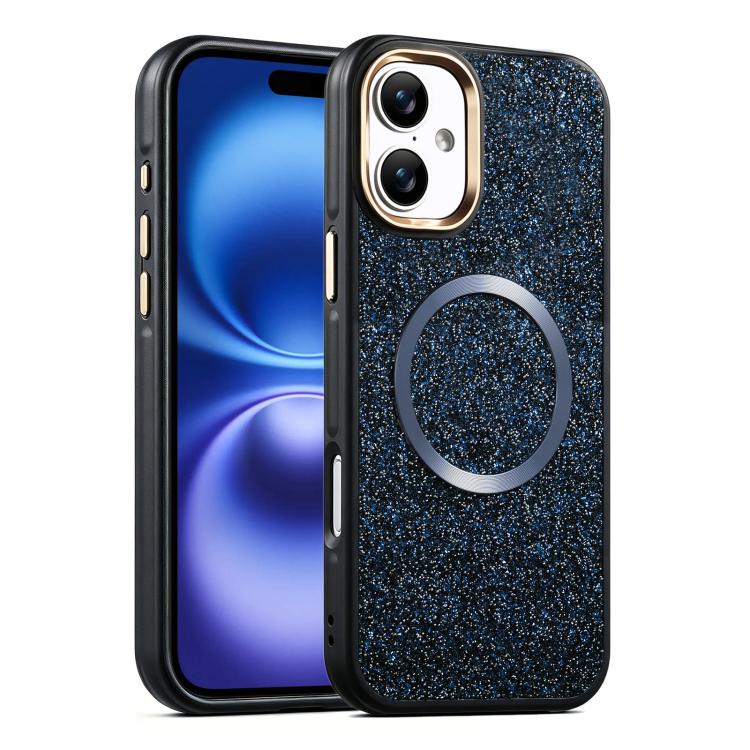 For iPhone 16 Glitter Airbag Shockproof Magnetic Phone Case
