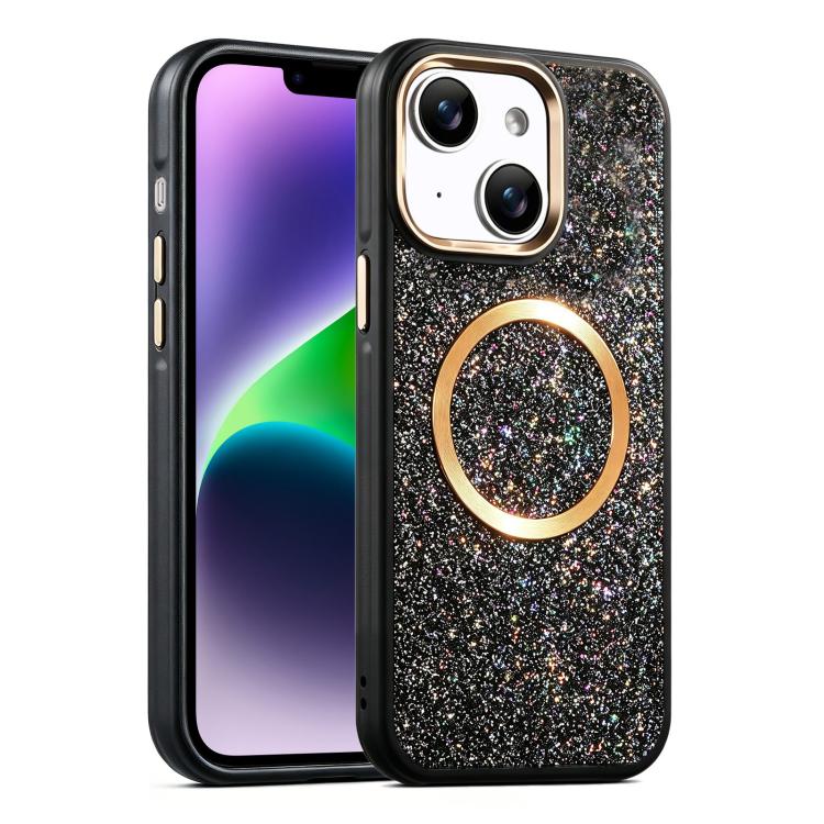 For iPhone 14 / 13 Glitter Airbag Shockproof Magnetic Phone Case