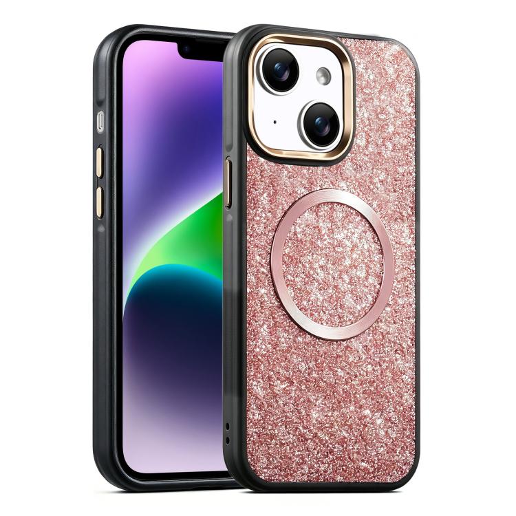 For iPhone 14 / 13 Glitter Airbag Shockproof Magnetic Phone Case