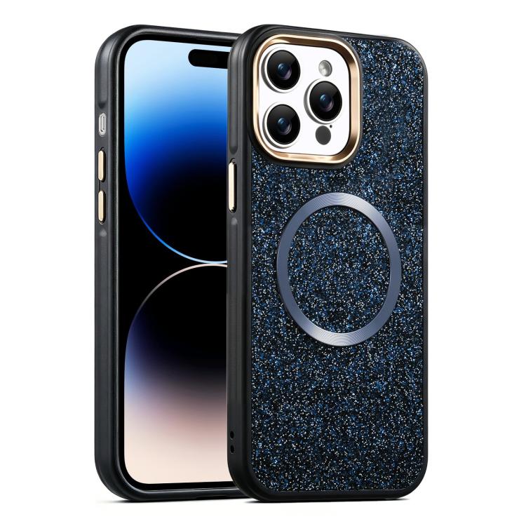 For iPhone 14 Pro Glitter Airbag Shockproof Magnetic Phone Case