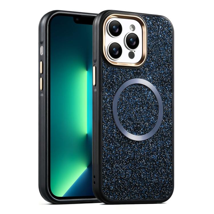 For iPhone 13 Pro Max Glitter Airbag Shockproof Magnetic Phone Case