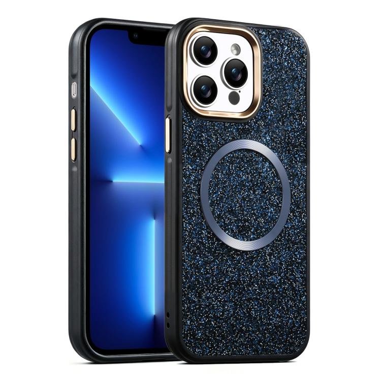 For iPhone 13 Pro Glitter Airbag Shockproof Magnetic Phone Case