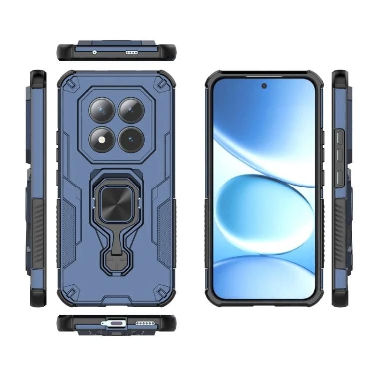 For Redmi Note 15 5G Global / Poco M8 5G WANLONFENG Metal Kickstand Phone Case with Screen Protector