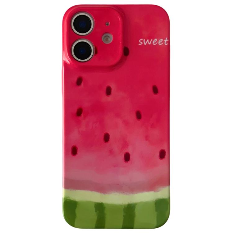 For iPhone 12 Watercolor Watermelon Pattern PC Phone Case