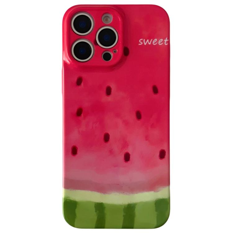 For iPhone 13 Pro Max Watercolor Watermelon Pattern PC Phone Case