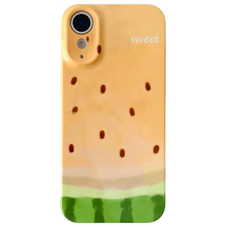 For iPhone XR Watercolor Watermelon Pattern PC Phone Case