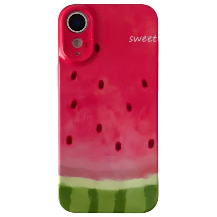 For iPhone XR Watercolor Watermelon Pattern PC Phone Case