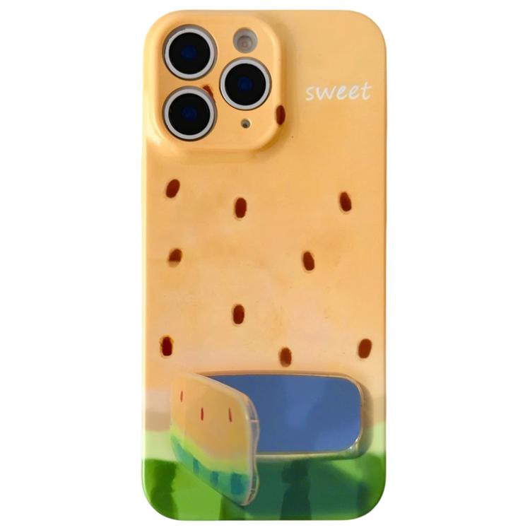 For iPhone 11 Pro Max Watercolor Watermelon Pattern Holder PC Phone Case