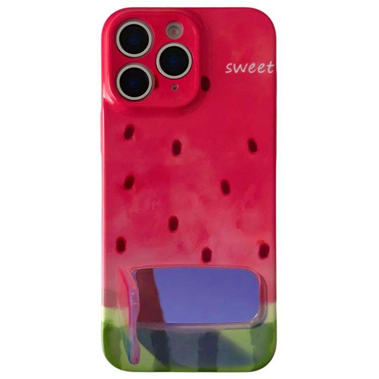 For iPhone 11 Pro Max Watercolor Watermelon Pattern Holder PC Phone Case
