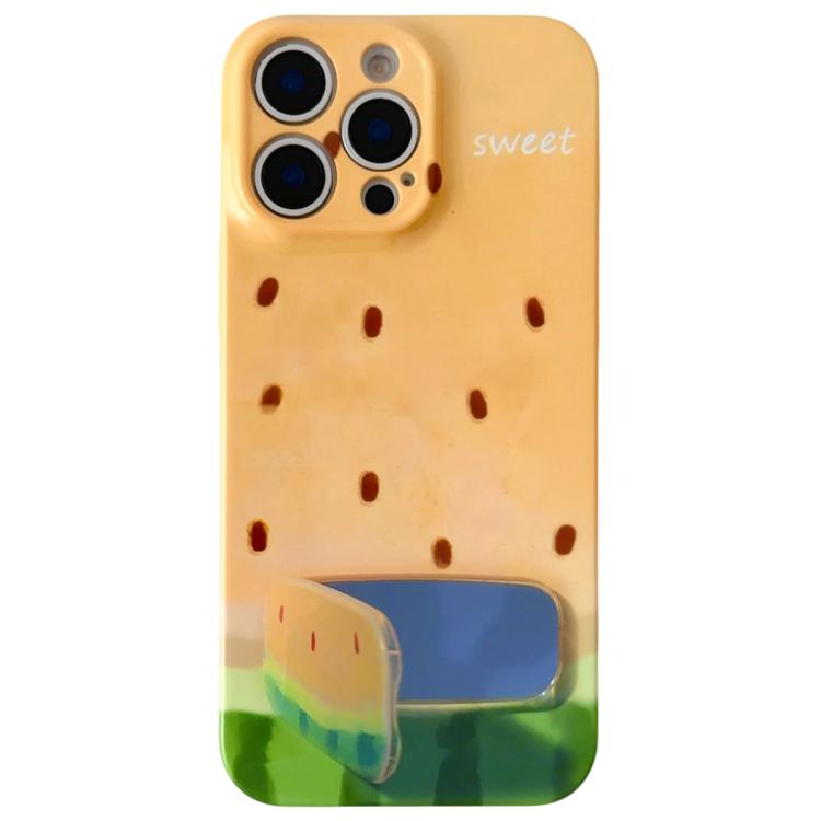 For iPhone 15 Pro Max Watercolor Watermelon Pattern Holder PC Phone Case