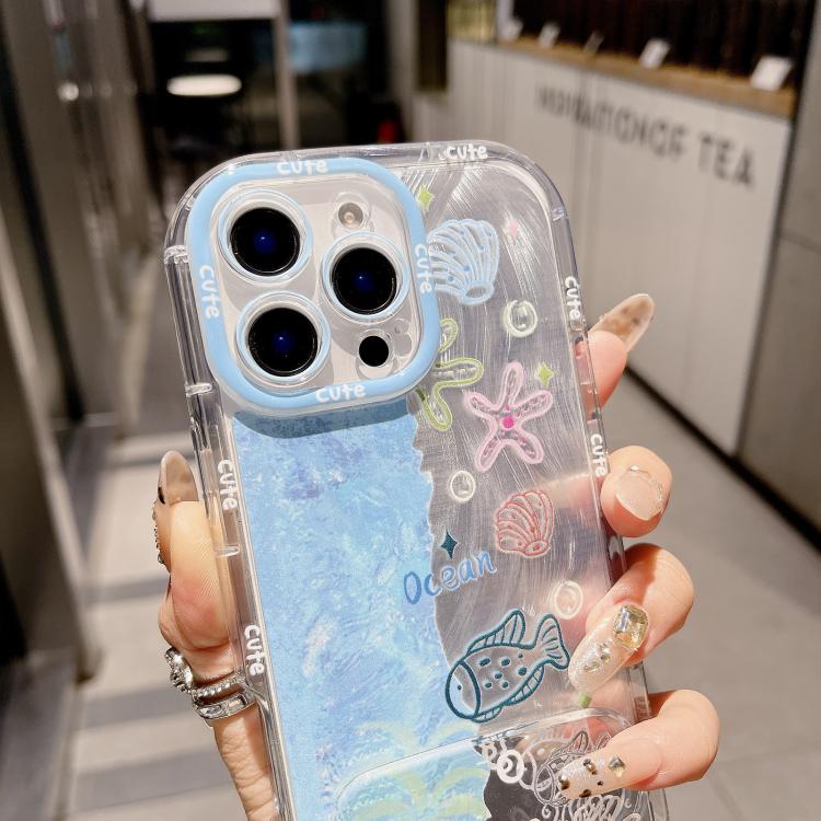 For iPhone 12 Pro IMD Ocean World Puffy Frosted PC Phone Case
