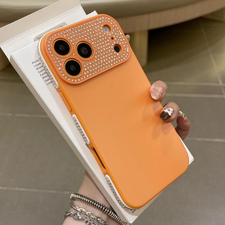 For iPhone 17 Pro Max Full Diamond Large Window IMD Edge Diamond Frosted TPU Phone Case