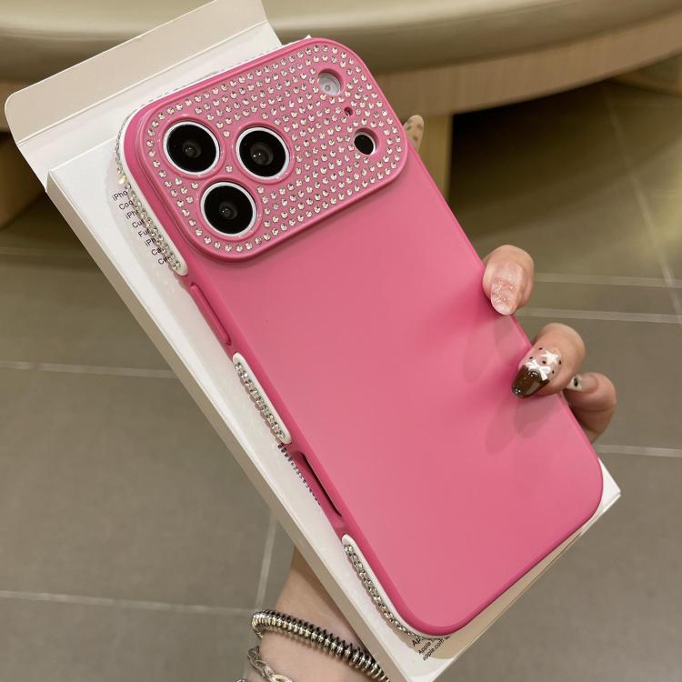 For iPhone 17 Pro Max Full Diamond Large Window IMD Edge Diamond Frosted TPU Phone Case