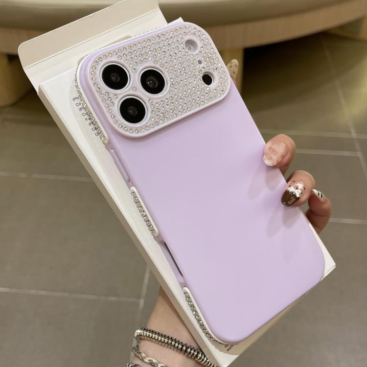 For iPhone 17 Pro Max Full Diamond Large Window IMD Edge Diamond Frosted TPU Phone Case