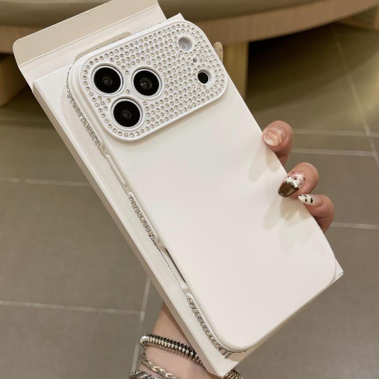 For iPhone 17 Pro Max Full Diamond Large Window IMD Edge Diamond Frosted TPU Phone Case
