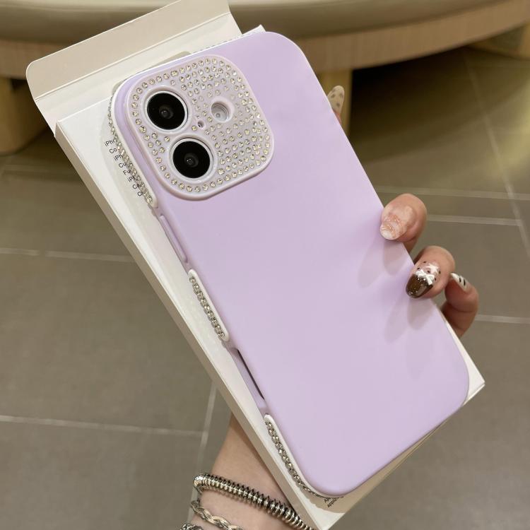 For iPhone 17 Full Diamond Large Window IMD Edge Diamond Frosted TPU Phone Case