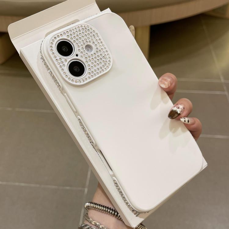 For iPhone 17 Full Diamond Large Window IMD Edge Diamond Frosted TPU Phone Case