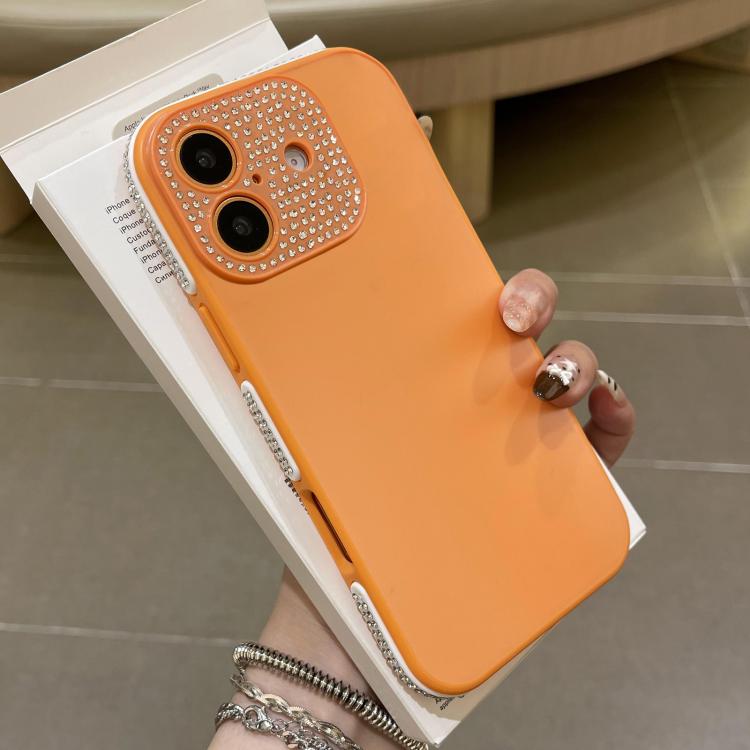 For iPhone 16 Plus Full Diamond Large Window IMD Edge Diamond Frosted TPU Phone Case