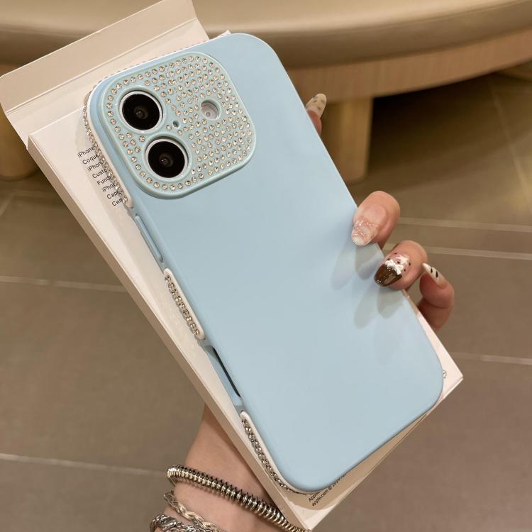 For iPhone 16 Plus Full Diamond Large Window IMD Edge Diamond Frosted TPU Phone Case