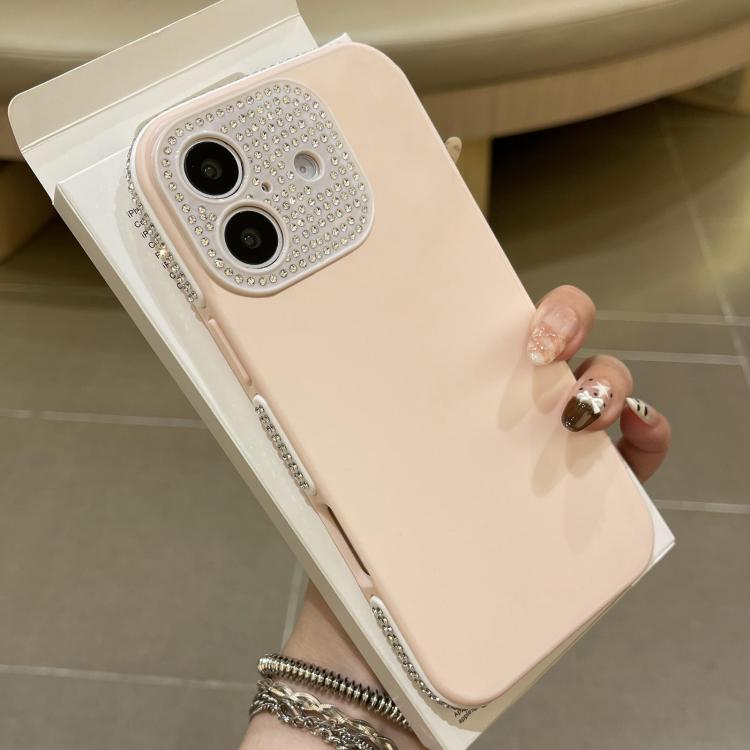 For iPhone 16 Full Diamond Large Window IMD Edge Diamond Frosted TPU Phone Case