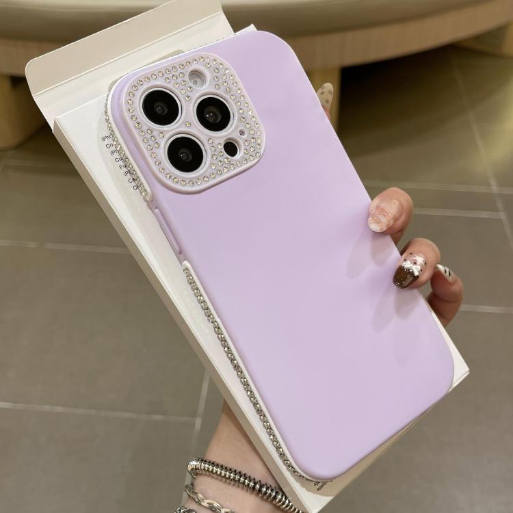 For iPhone 15 Pro Full Diamond Large Window IMD Edge Diamond Frosted TPU Phone Case