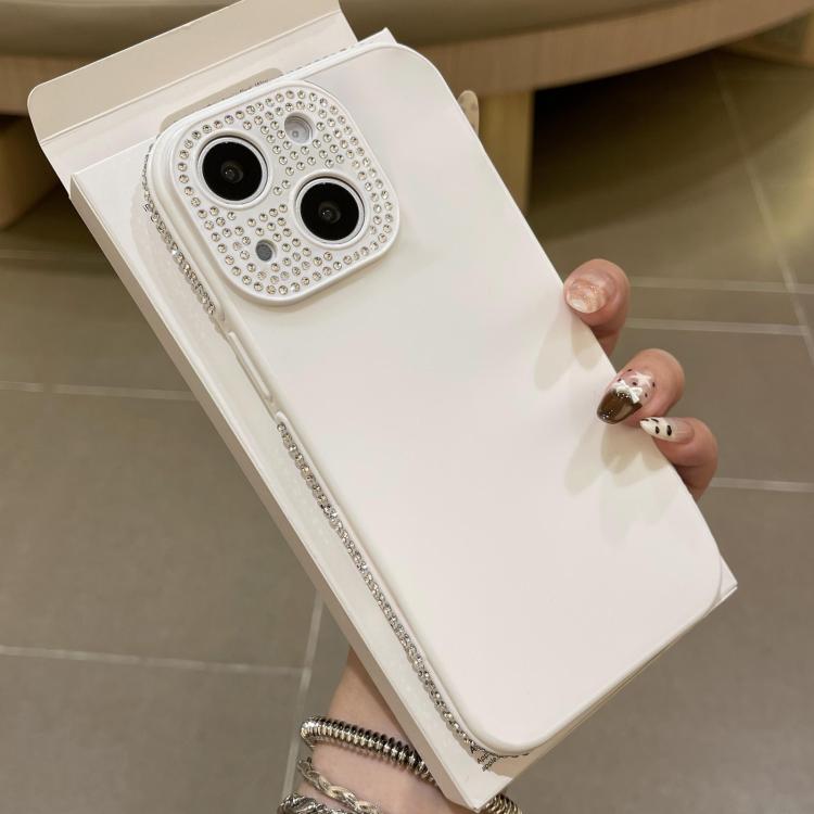 For iPhone 15 Plus / 14 Plus Full Diamond Large Window IMD Edge Diamond Frosted TPU Phone Case