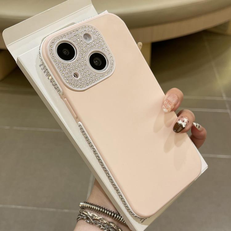 For iPhone 15 Full Diamond Large Window IMD Edge Diamond Frosted TPU Phone Case