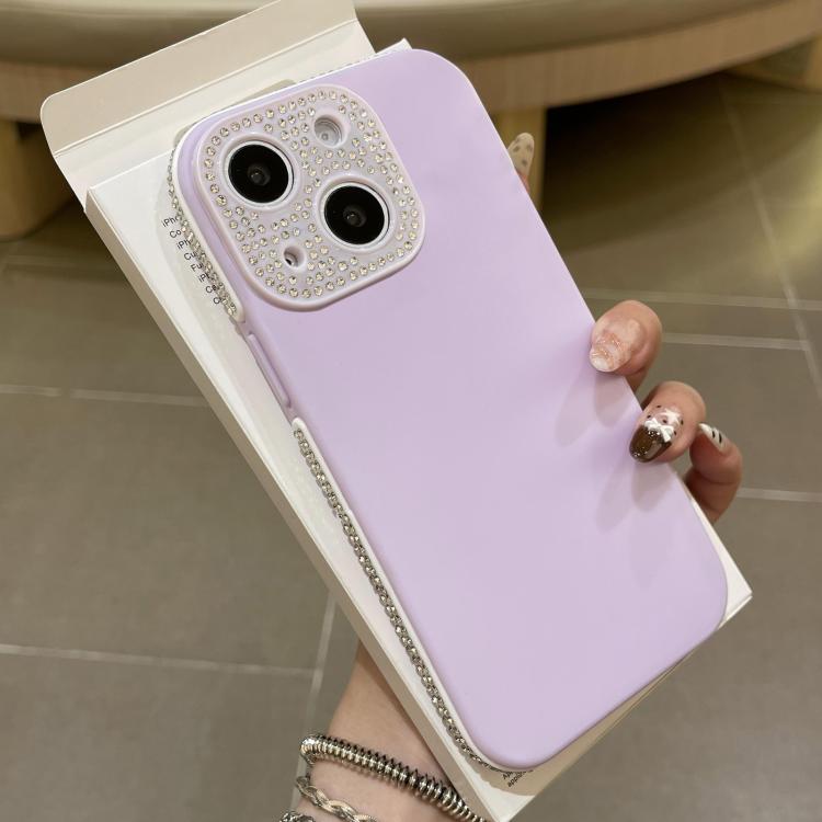 For iPhone 15 Full Diamond Large Window IMD Edge Diamond Frosted TPU Phone Case