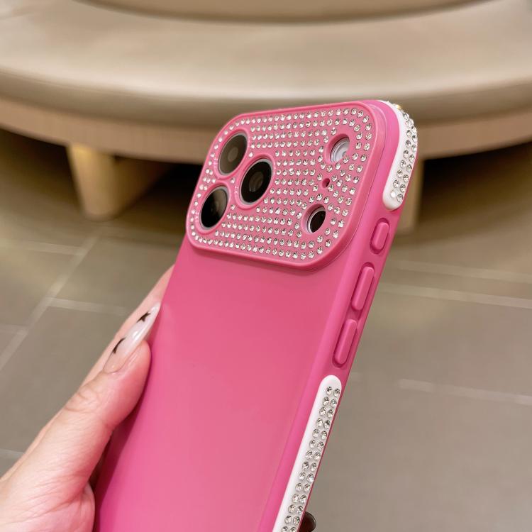 For iPhone 16 Full Diamond Large Window IMD Edge Diamond Frosted TPU Phone Case