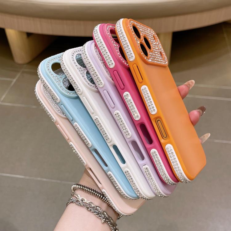 For iPhone 16 Full Diamond Large Window IMD Edge Diamond Frosted TPU Phone Case
