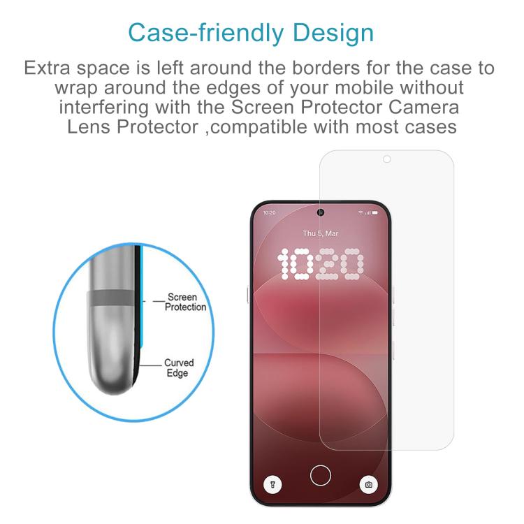 For Nothing Phone 4a Pro 50pcs 0.18mm High Aluminum Tempered Glass Film, Support Fingerprint Unlocking