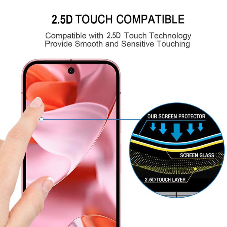 For Google Pixel 9 Full Glue Screen Tempered Glass Film, Support Fingerprint Unlocking