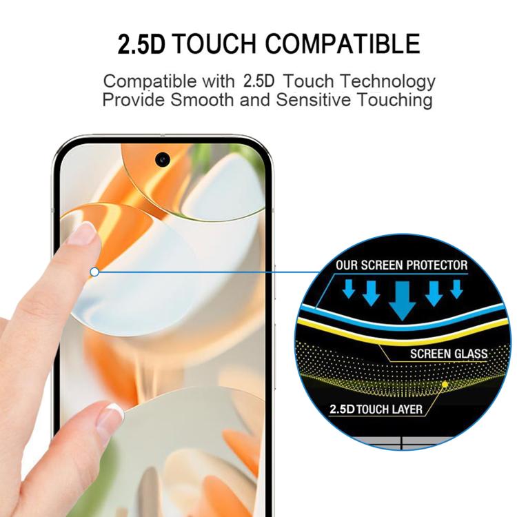 For Google Pixel 9 Pro Full Glue Screen Tempered Glass Film, Support Fingerprint Unlocking