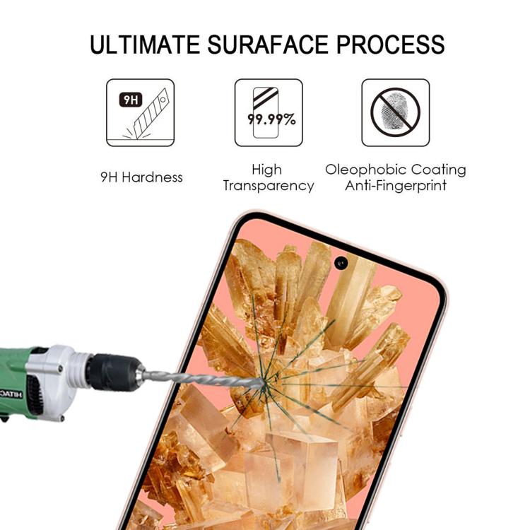 For Google Pixel 8 Full Glue Screen Tempered Glass Film, Support Fingerprint Unlocking
