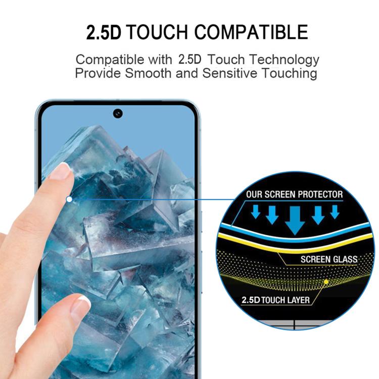 For Google Pixel 8 Pro Full Glue Screen Tempered Glass Film, Support Fingerprint Unlocking