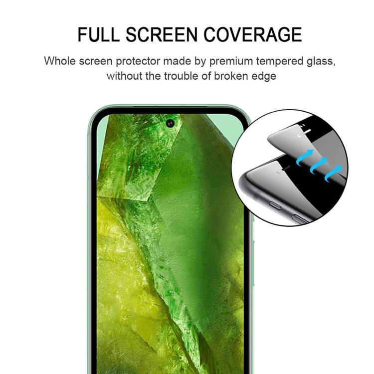 For Google Pixel 8a Full Glue Screen Tempered Glass Film, Support Fingerprint Unlocking