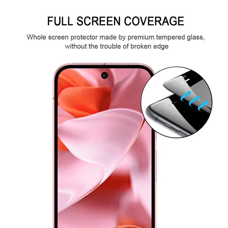 For Google Pixel 9 25pcs Full Glue Screen Tempered Glass Film, Support Fingerprint Unlocking