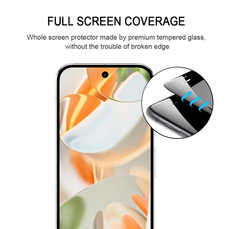 For Google Pixel 9 Pro 25pcs Full Glue Screen Tempered Glass Film, Support Fingerprint Unlocking
