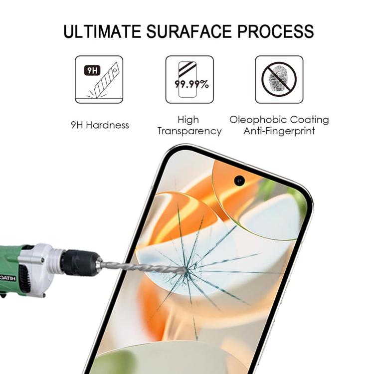 For Google Pixel 9 Pro 25pcs Full Glue Screen Tempered Glass Film, Support Fingerprint Unlocking