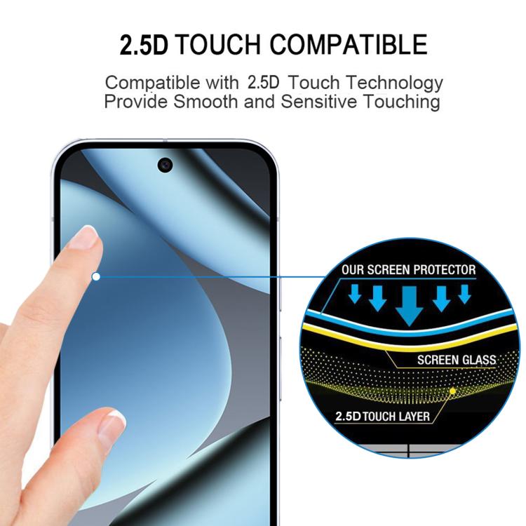 For Google Pixel 10 Pro 25pcs Full Glue Screen Tempered Glass Film, Support Fingerprint Unlocking